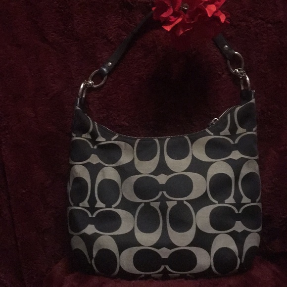 Gray and Black Coach hobo bag - Picture 2 of 11